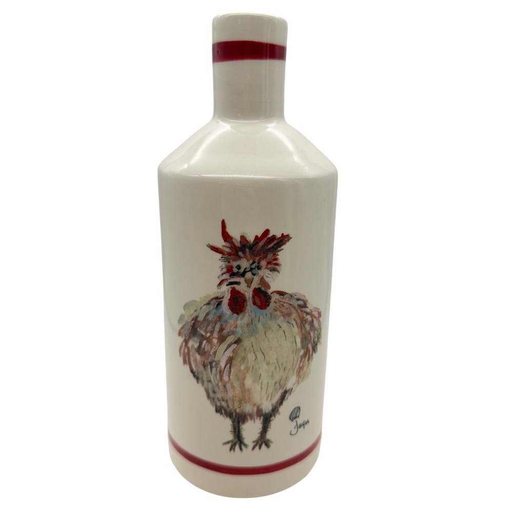 Jacques Pepin Sur La Table Rooster Earthenware Olive Oil Bottle Italy bud vase